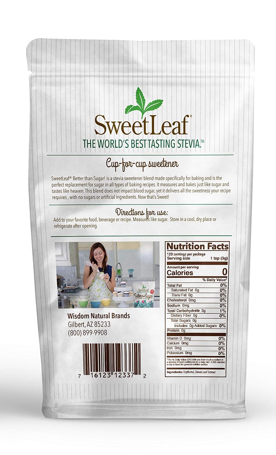 SweetLeaf Better Than Sugar Sweetener Alternative - 12.7 Oz | Powdered Sugar Substitute with Stevia & Erythritol, Use for Frosting, Baking, Coffee, Keto Friendly