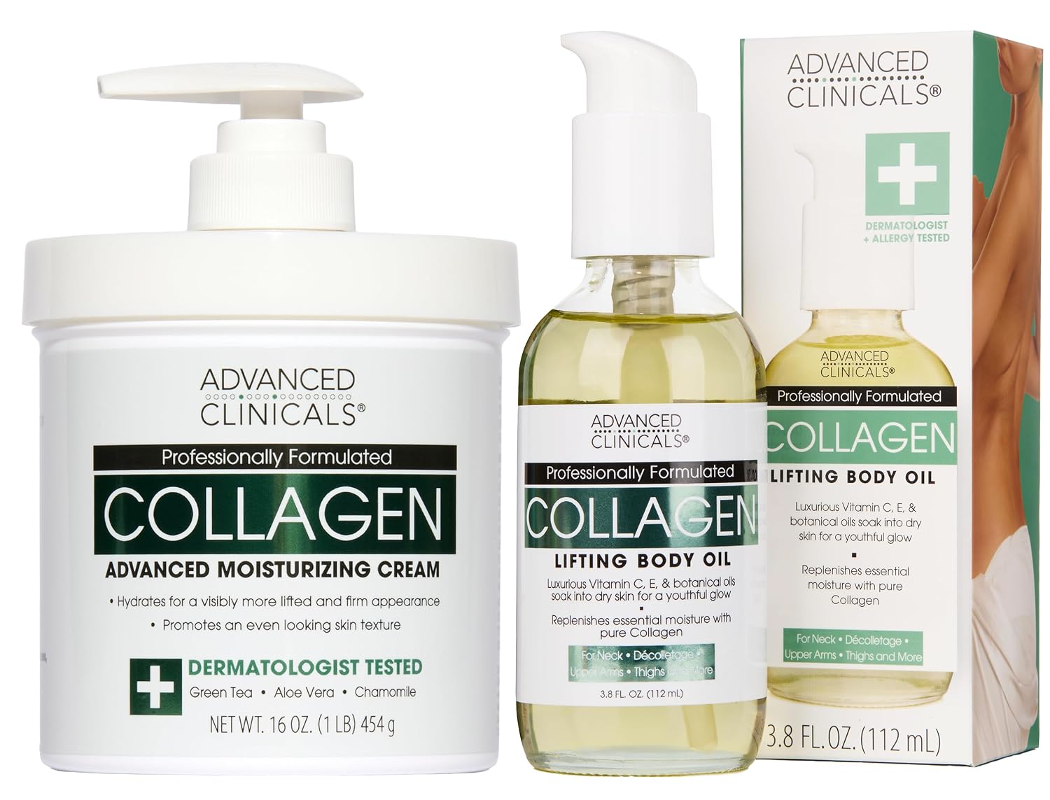 Advanced Clinicals Hydrating Collagen Oil For Body & After Shower | Visible Anti Aging Moisturizing Collagen Body Oil For Women & Men Helps Soften Appearance Of Crepe Skin & Wrinkles, 3.8 Fl Oz