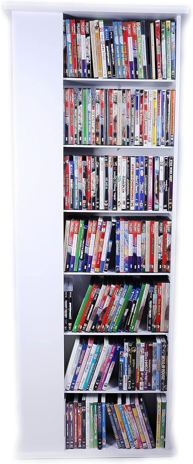 Venture Horizon 4-Sided Revolving Media Tower 1000 - Black: Laminated Wood Composites (MDF), Black-Color, 18.75" L x 18.75" W x 63" H