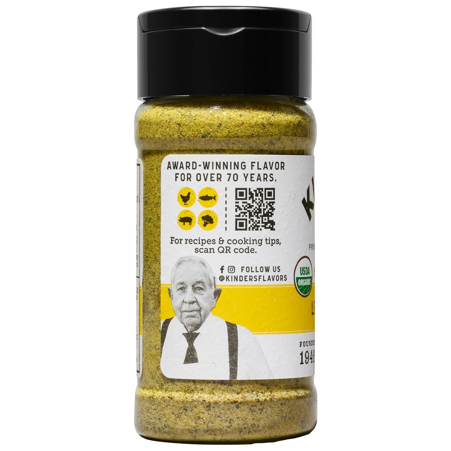 Kinder's Organic Buttery Garlic Salt, Premium Quality Seasoning, MSG Free and USDA Certified Organic, 2.75 oz