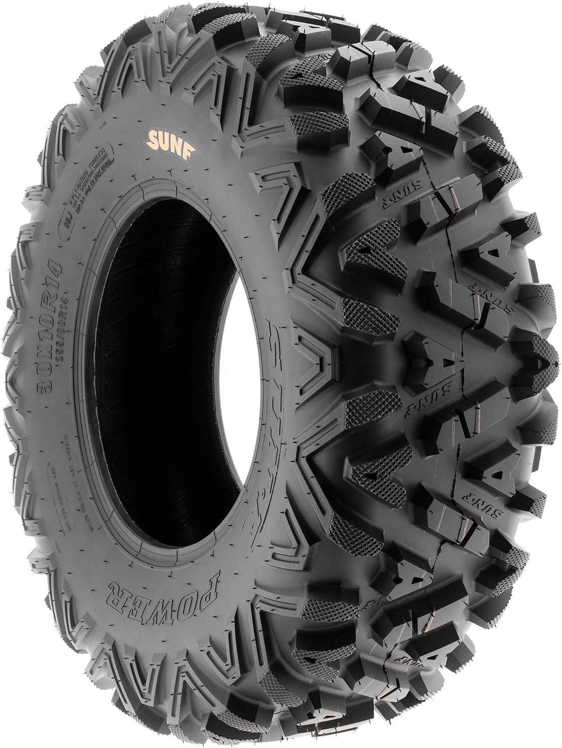 SunF ATV Tires 25x10-12 UTV Tire 25x10x12 All Terrain Off-Road Mud Tires, 6 Ply Tubeless