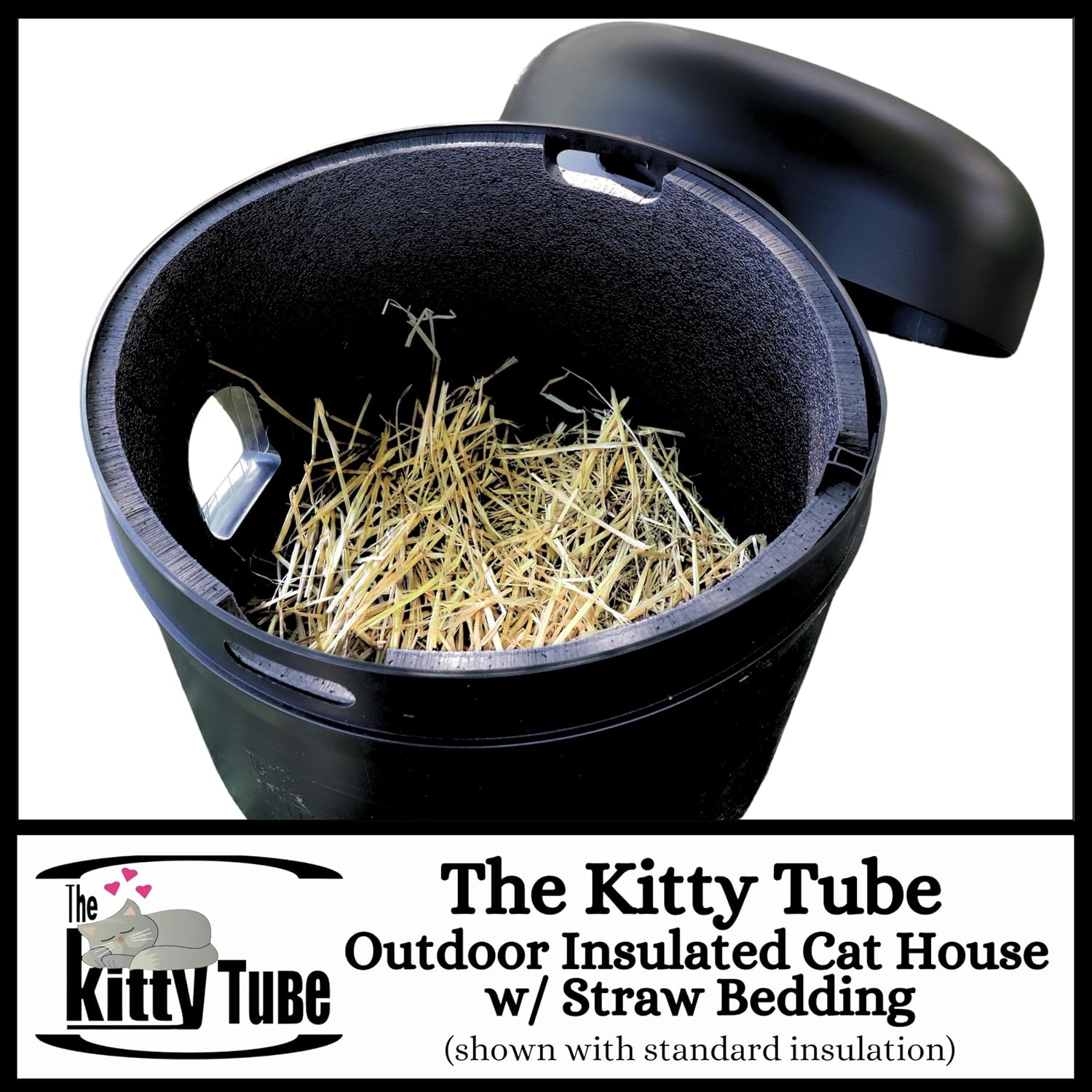 The Kitty Tube Outdoor Insulated Cat House-Feral Option with Straw