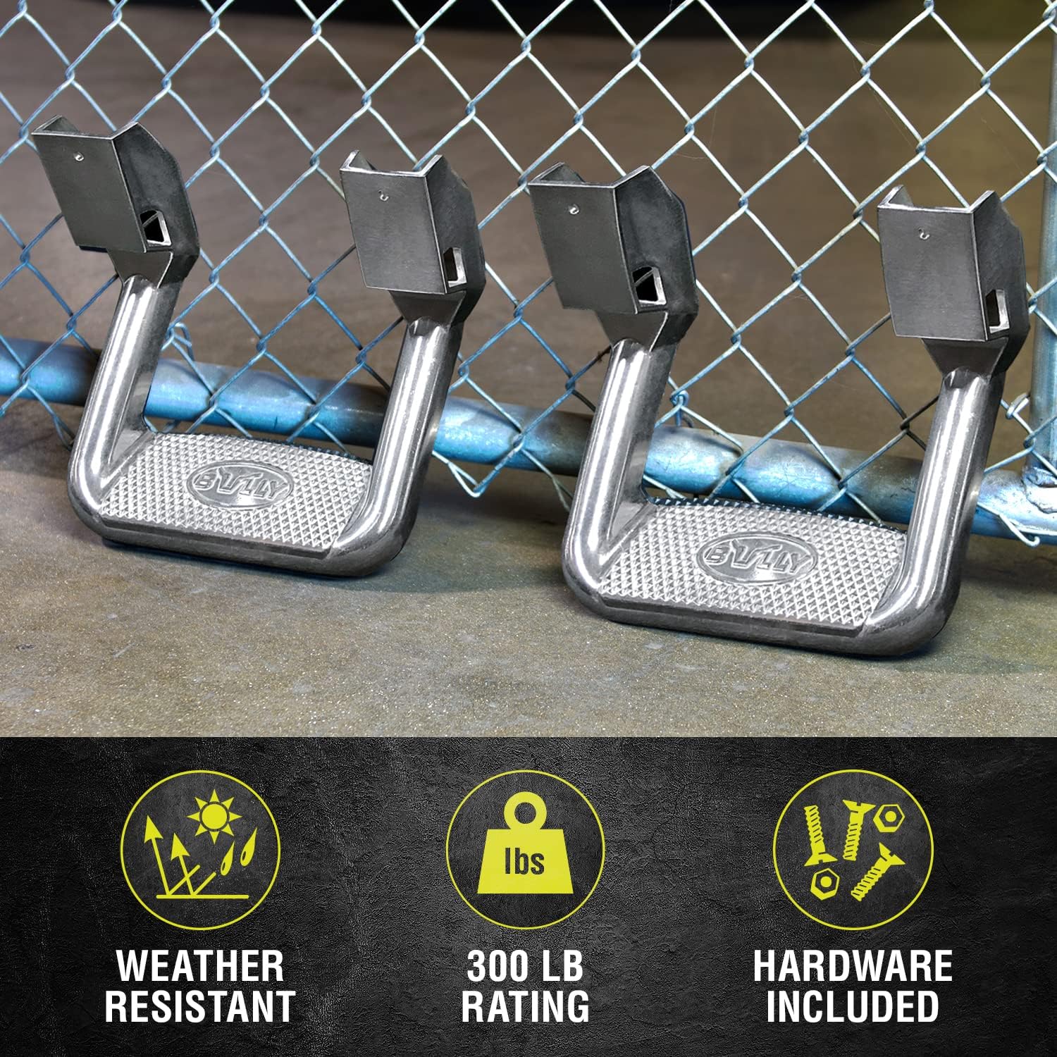 Bully AS-600-2 Polished Aluminum Universal Fit Truck Side Step Set of 4 for Trucks from Chevy (Chevrolet), Ford, Toyota, GMC, Dodge RAM, Jeep