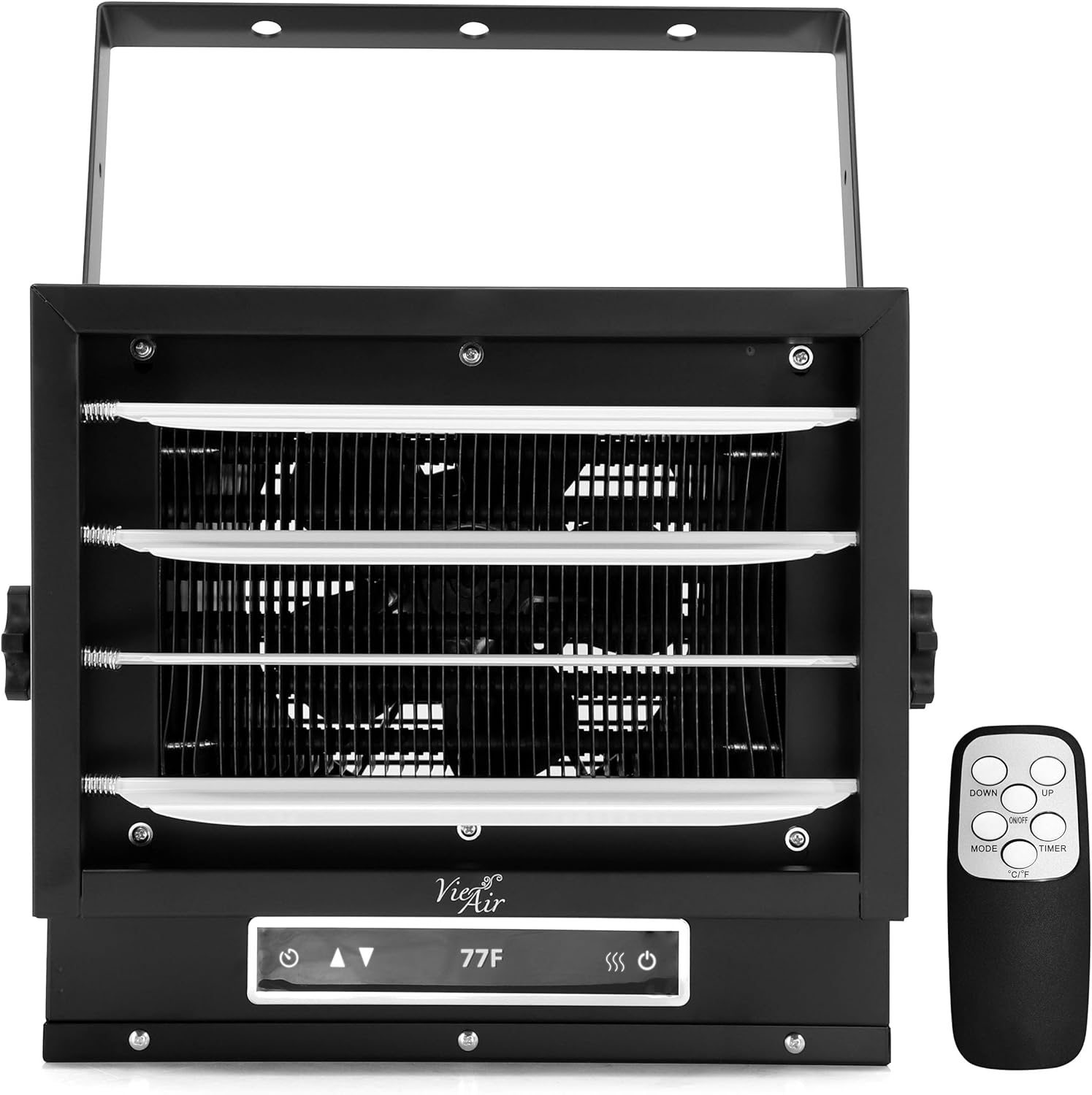 Vie Air 7500W Portable Hard-Wire Installation Garage Heater With Remote and Vertical and Horizontal Air Flow