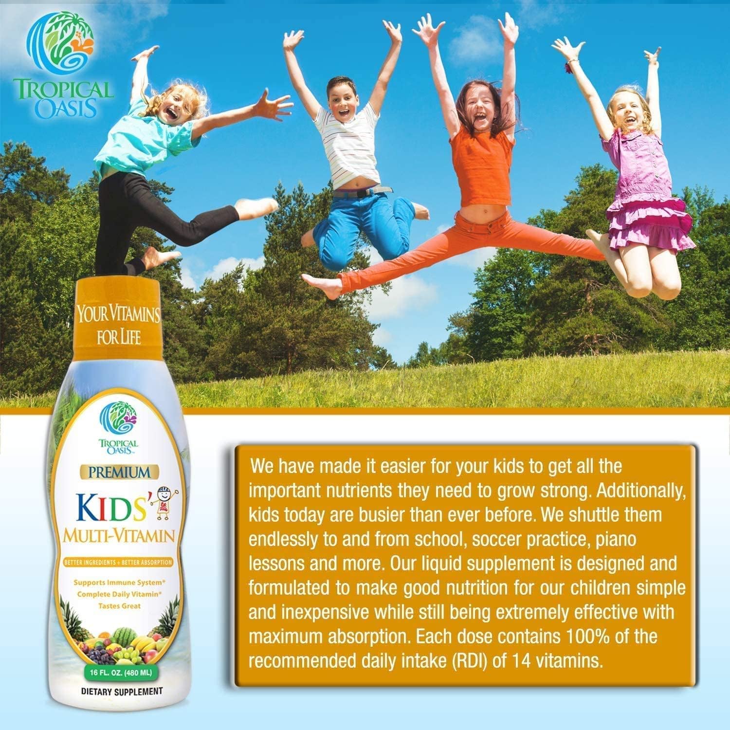 Tropical Oasis MultiVitamin Mineral/ for CHILDREN (16 oz) Liquid