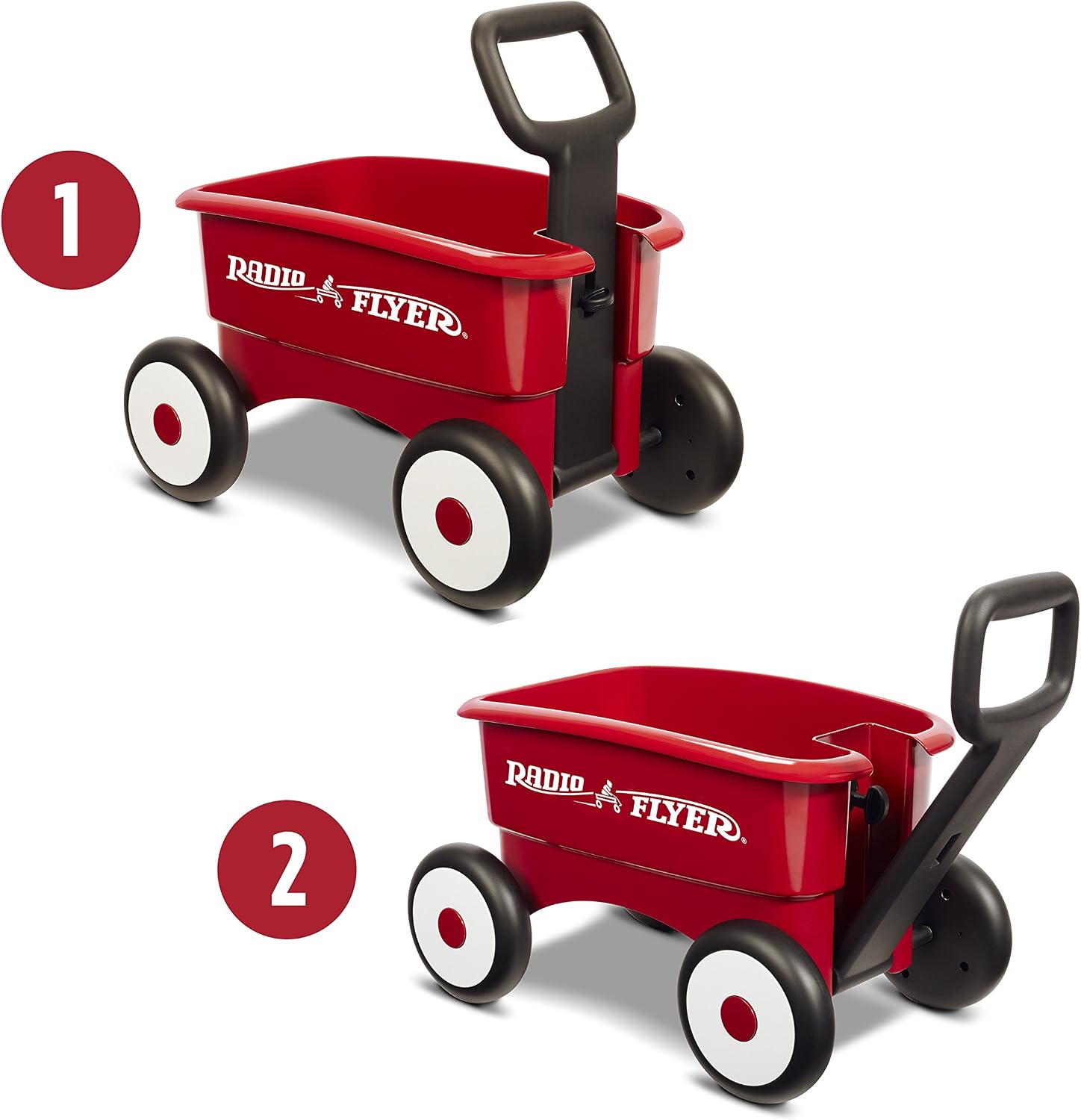 Radio Flyer Push & Pull Walker Wagon with Teddy Bear, Ages 1-4 Years, Red