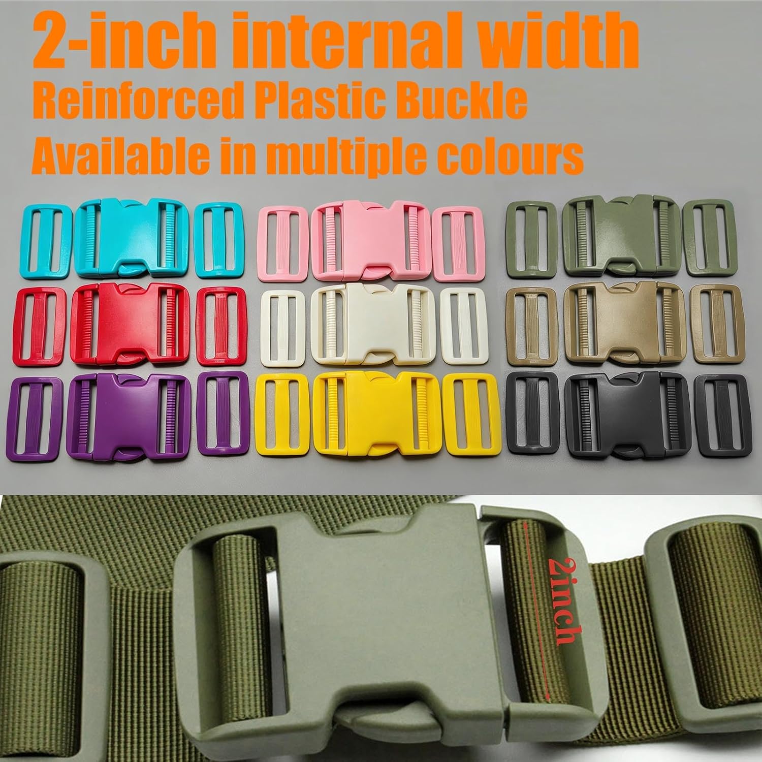 Buckle 1" Wide Inside, Quick Side Release Buckle for 1 inch/25mm Webbing Straps