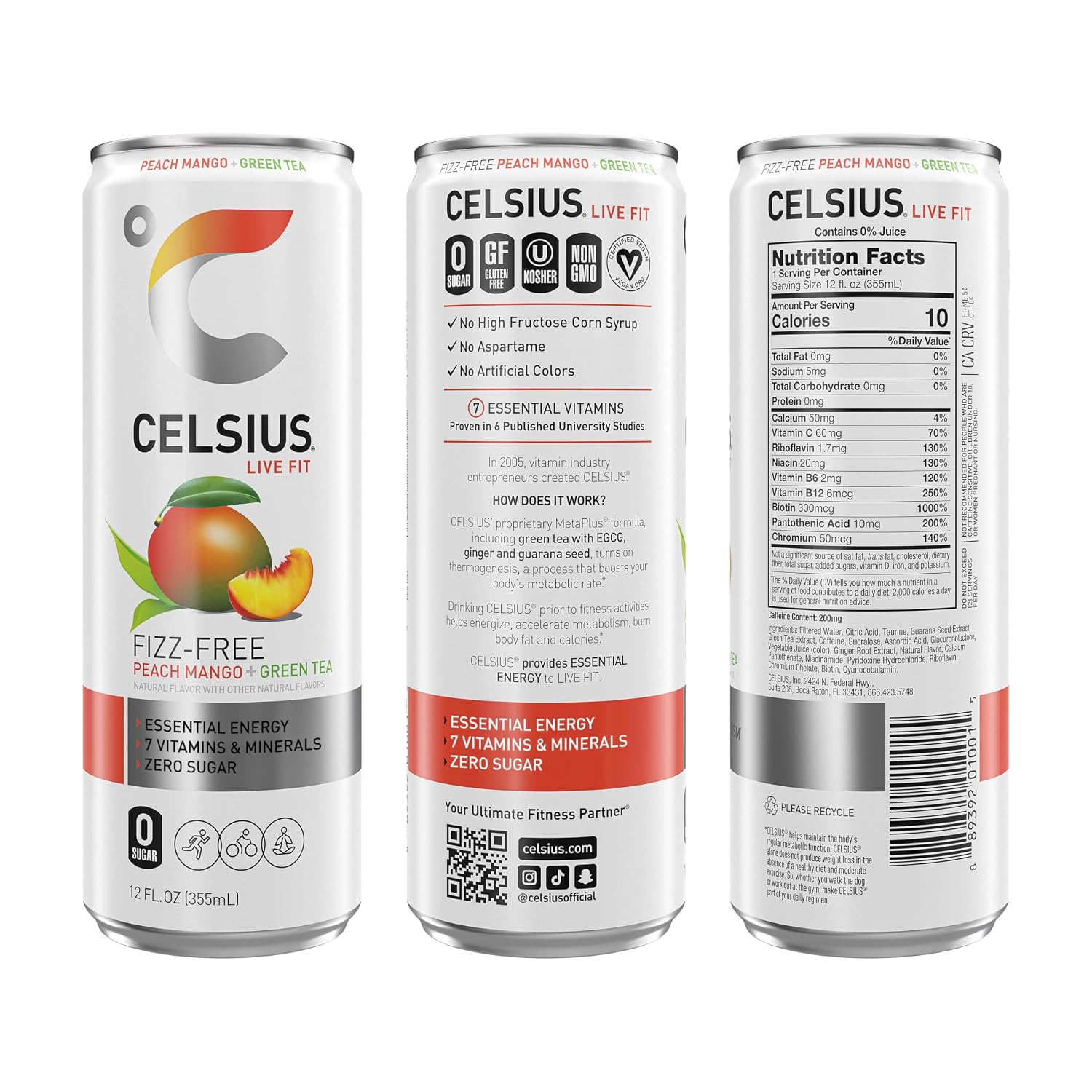CELSIUS Sparkling Cola, Sugar Free Energy Drink, 12 Fl Oz (Pack of 12)