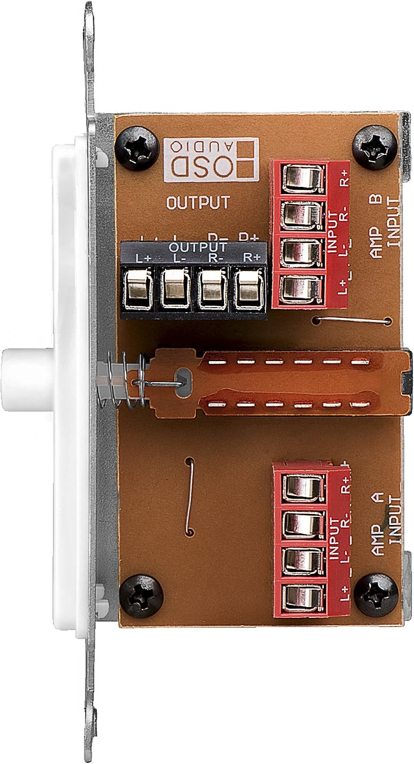 OSD Audio in Wall Speaker Selector A/B Switch, Select from 2X Speaker Pairs White AB12