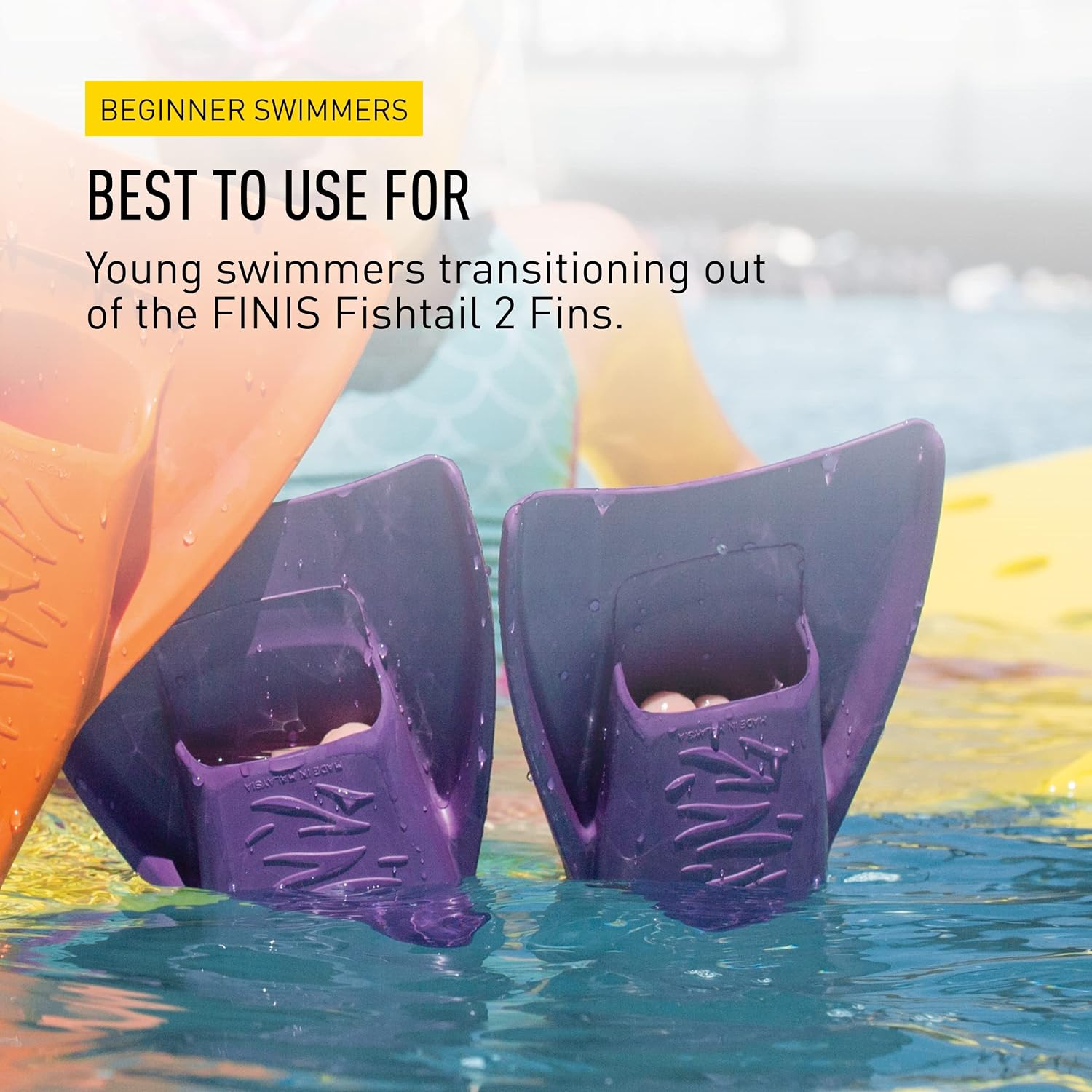 FINIS Booster Swim Fins for Kids - Floating Rubber Fins - Teaches Kick Technique - Open-Toe Design - Comfortable Fit