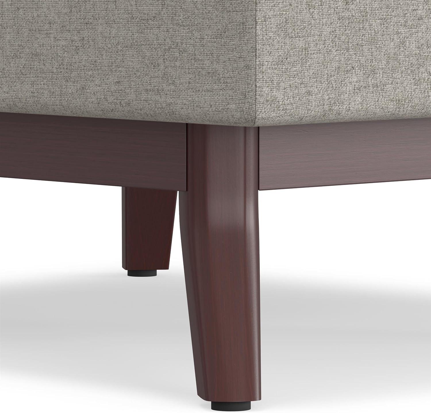 SIMPLIHOME Owen 34" Wide Vegan Leather Lift Top Ottoman in Dark Blue