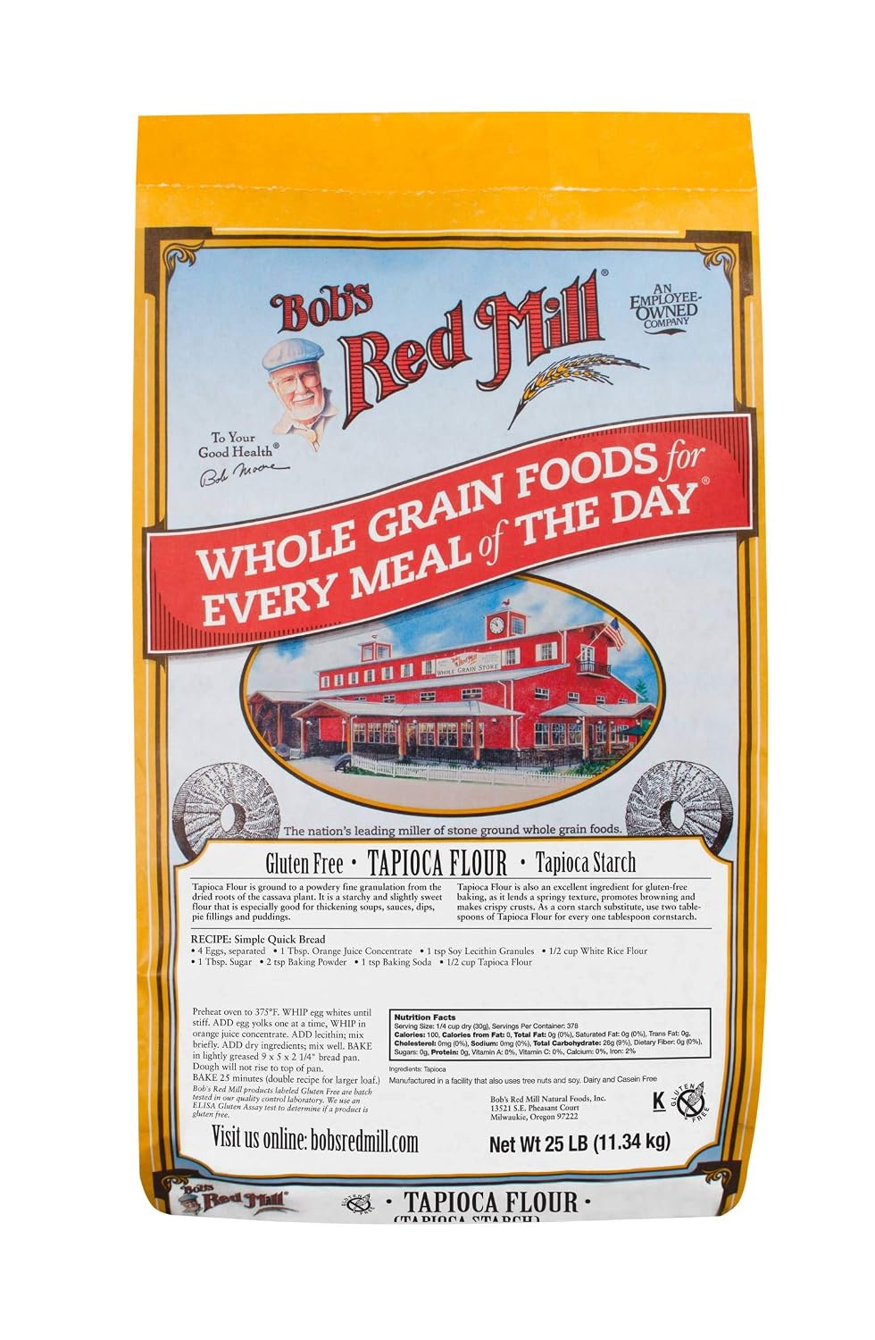 Bob's Red Mill Bulk Tapioca Flour, Gluten Free, 25 Pound