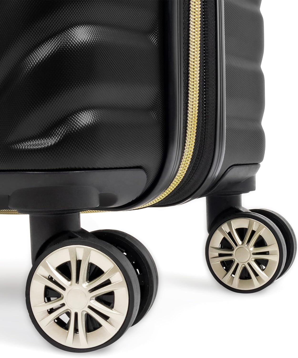 Kenneth Cole REACTION Madison Square Lightweight Hardside Chevron Expandable Spinner Luggage, Black, (28-Inch Checked)