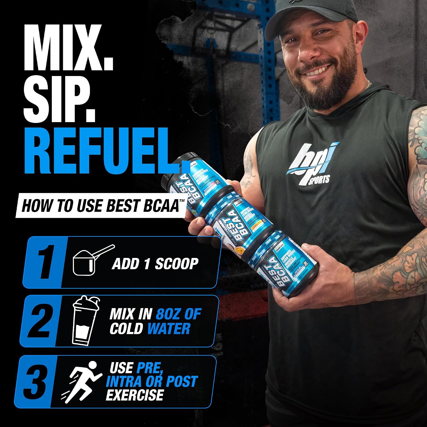 BPI Sports Best BCAA Powder – Muscle Recovery Support, Grape, 30 Servings