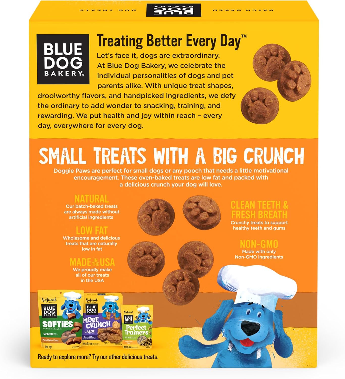 Blue Dog Bakery Natural Dog Treats, Doggie Paws, Maple Bacon Flavor, 16.2oz (1 Count) | Crunchy Oven-Baked Dog Treat Biscuits, Maple Bacon Flavor, Made with Real Premium Wholesome Ingredients in the USA