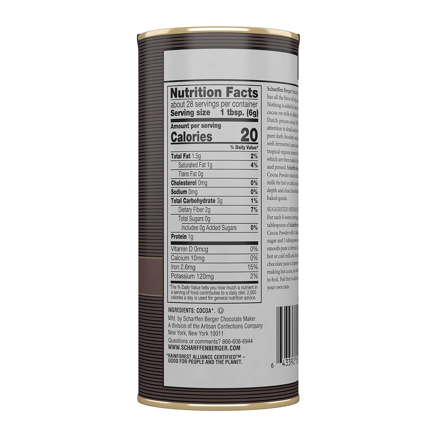 Scharffen Berger Natural Unsweetened Cocoa Powder, 6 oz