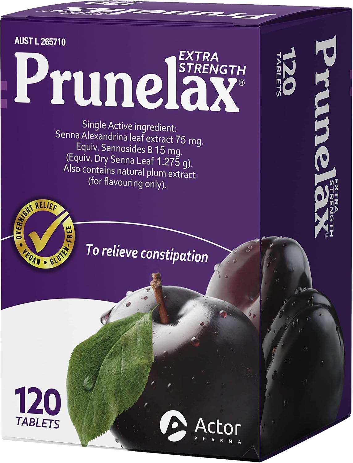 Prunelax Tablets - Extra Strength Natural Laxative Supplement Containing High Strength Senna for Constipation Relief & Restore Normal Bowel Motion