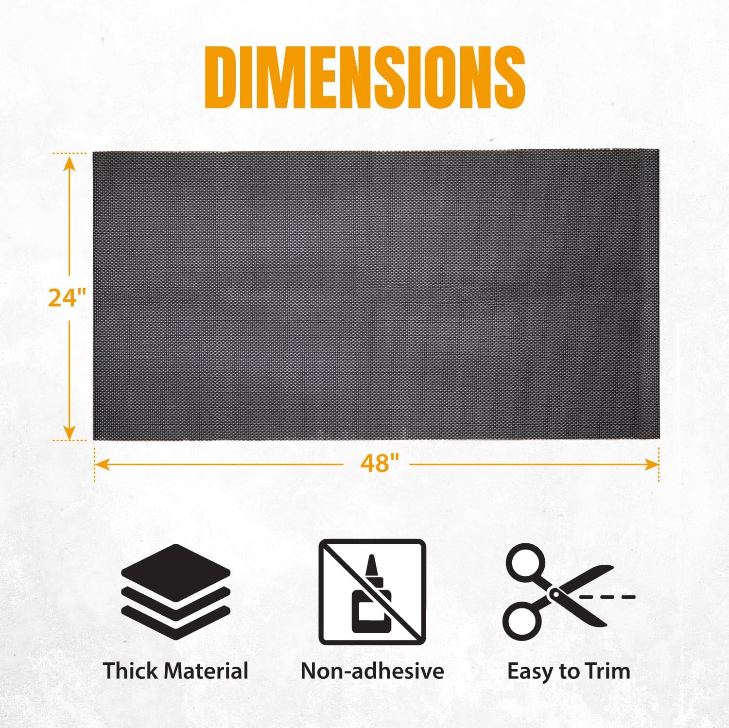 POWERTEC Heavy Duty Non Slip Mat, Anti Slip Mat, 24" x 48" Non Slip Pad Tool Mats for Woodworking Router, Workshop, Sanding, Cabinet, Workbench, Toolbox Drawer & Shelf Liner (71014)