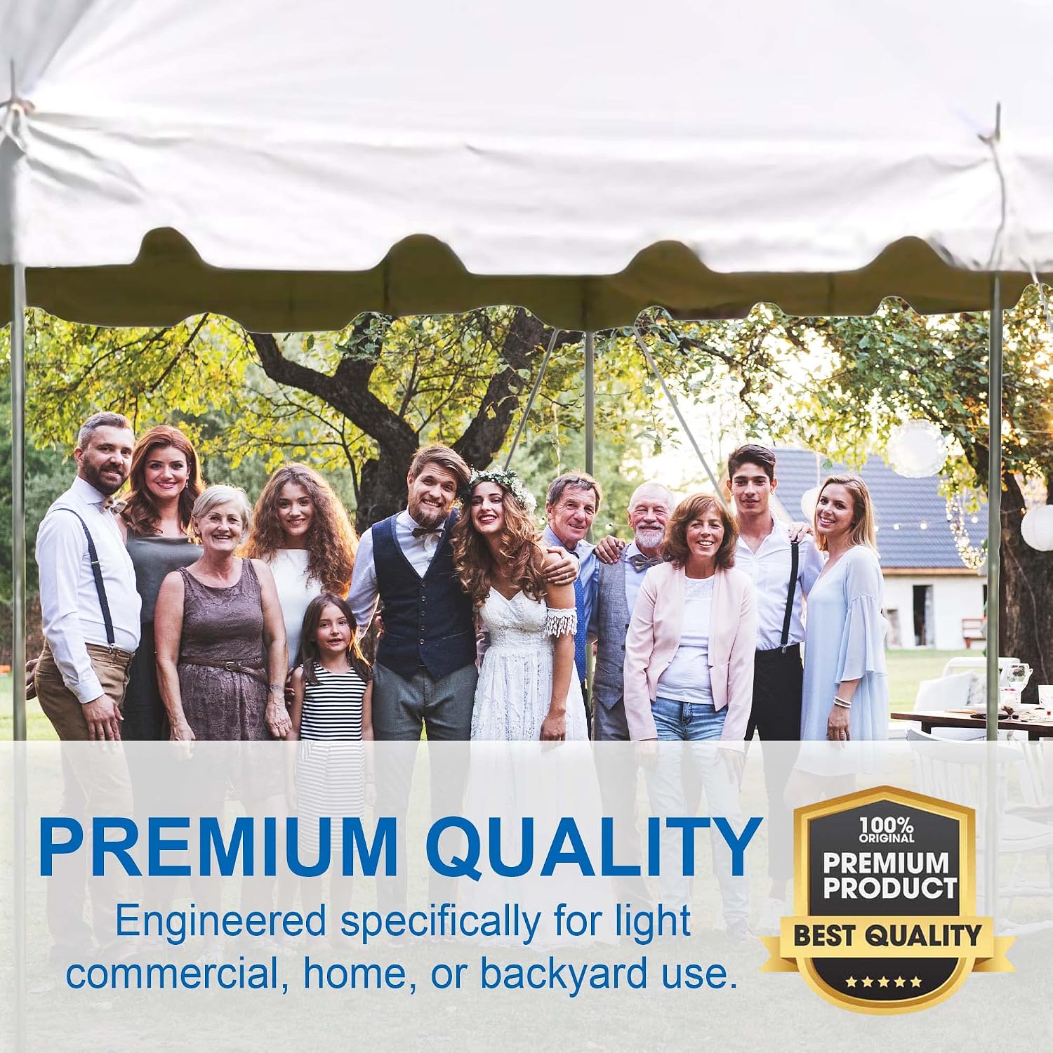 20’ x 20’ Weekender Canopy Pole Tent, Indoor and Outdoor Heavy Duty Easy Up, 80 Person Capacity Tent for Parties, Weddings, and Events, Commercial and Residential Use, PVC White Top | Easy Up Weekender Canopy Tent With 80 Person Capacity - Outdoor Canopi…