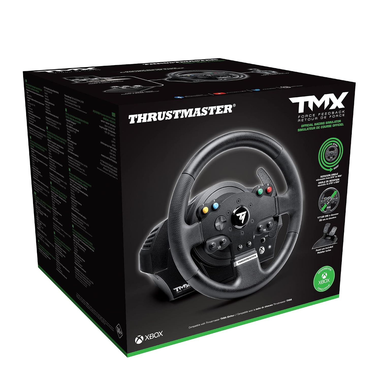 Thrustmaster TMX Force Feedback Racing Wheel & Pedals - XBOX & PC | 900-degree rotation, belt-pulley motor, 28 cm rim, 12-bit optical reading
