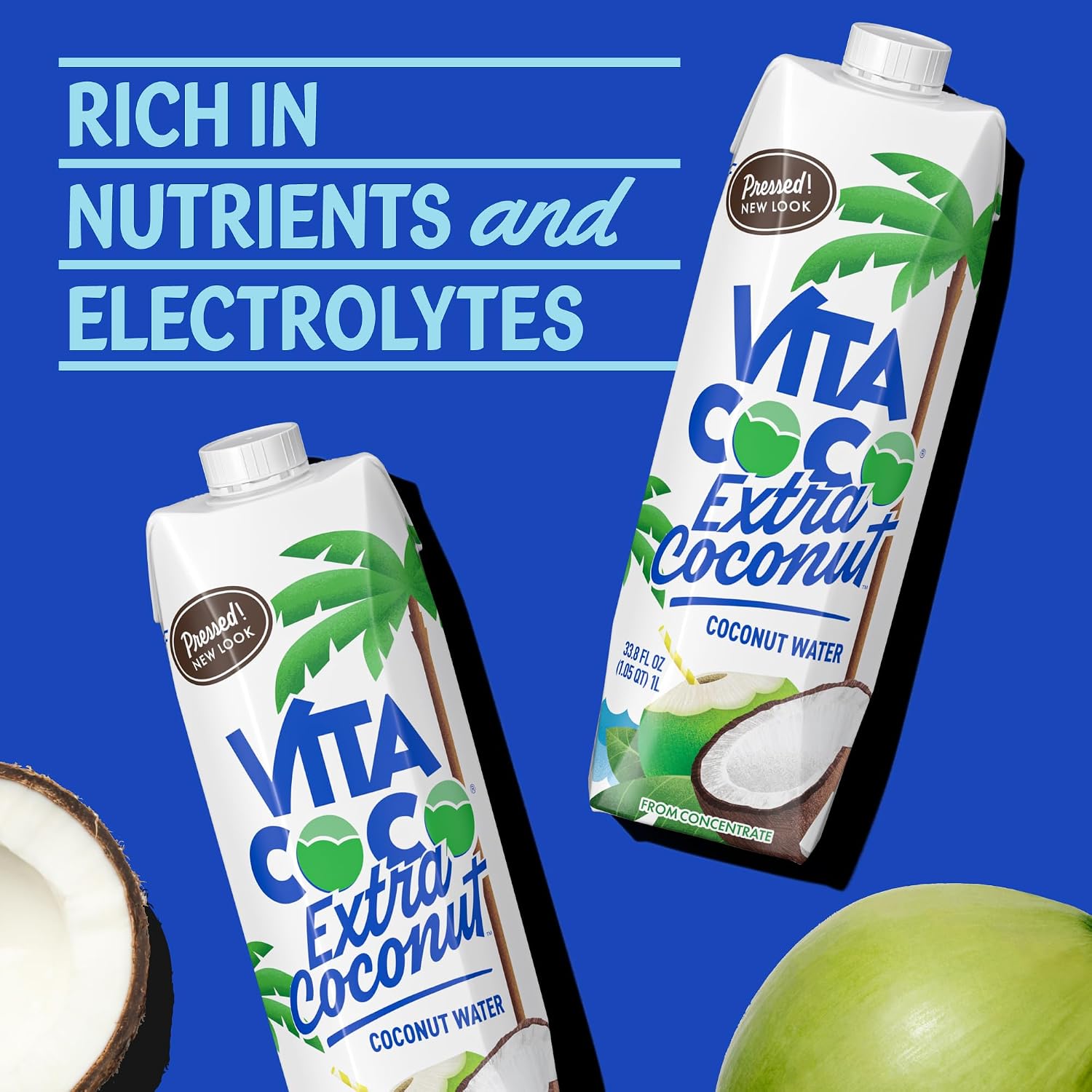 Vita Coco Coconut Water, Pure Original, Refreshing Coconut Taste, Natural Electrolytes, Vital Nutrients, 33.8 Oz (Pack of 6)