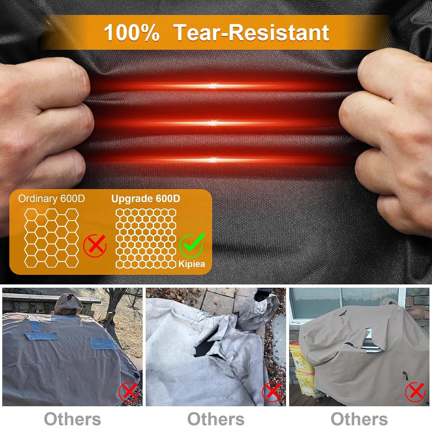 600D Vertical Smoker Cover for Pit Boss 3/4 / 5/7 Series, Waterproof Pellet Grill Cover, 73550, UV Resistant, No Tear, No Fading