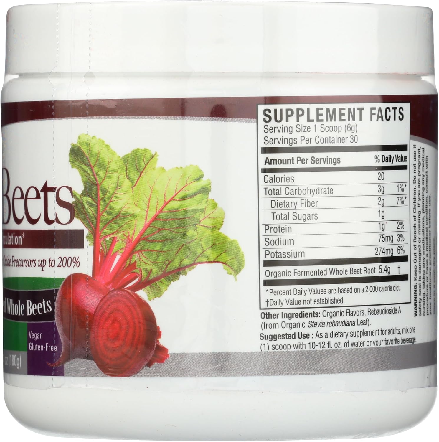 Nature's Answer Whole Beet Root Powder | Organic & Fermented | Great Tasting Cherry Flavor | Supports Circulatory Health & Endurance | Helps
