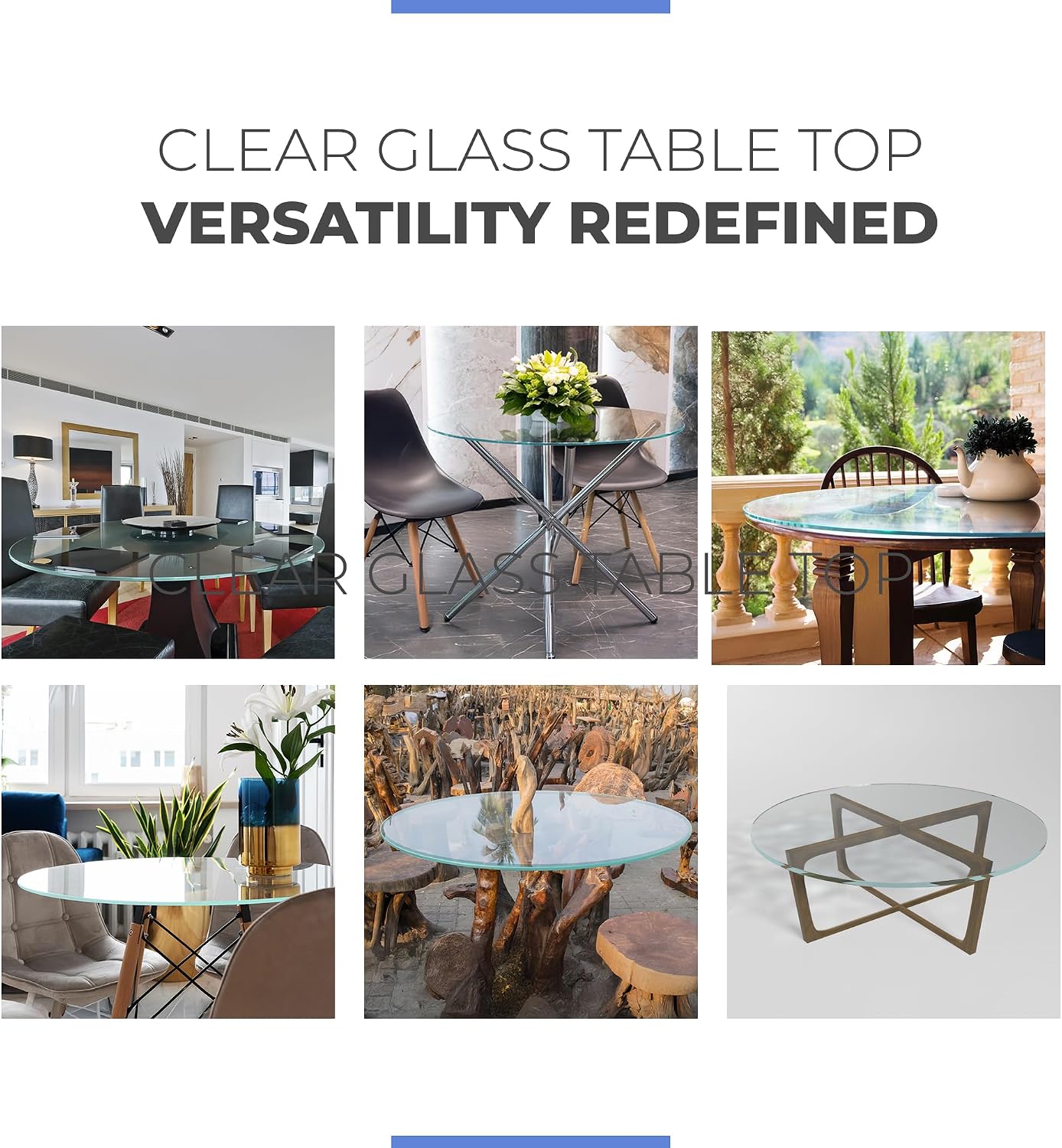 22 Inch Round Tempered Beveled Polished Edge Glass Table Top -1/2” Thick Round Glass Table Top–Heavy Duty, Dining, Coffee, and Office Tables by Fab Glass and Mirror