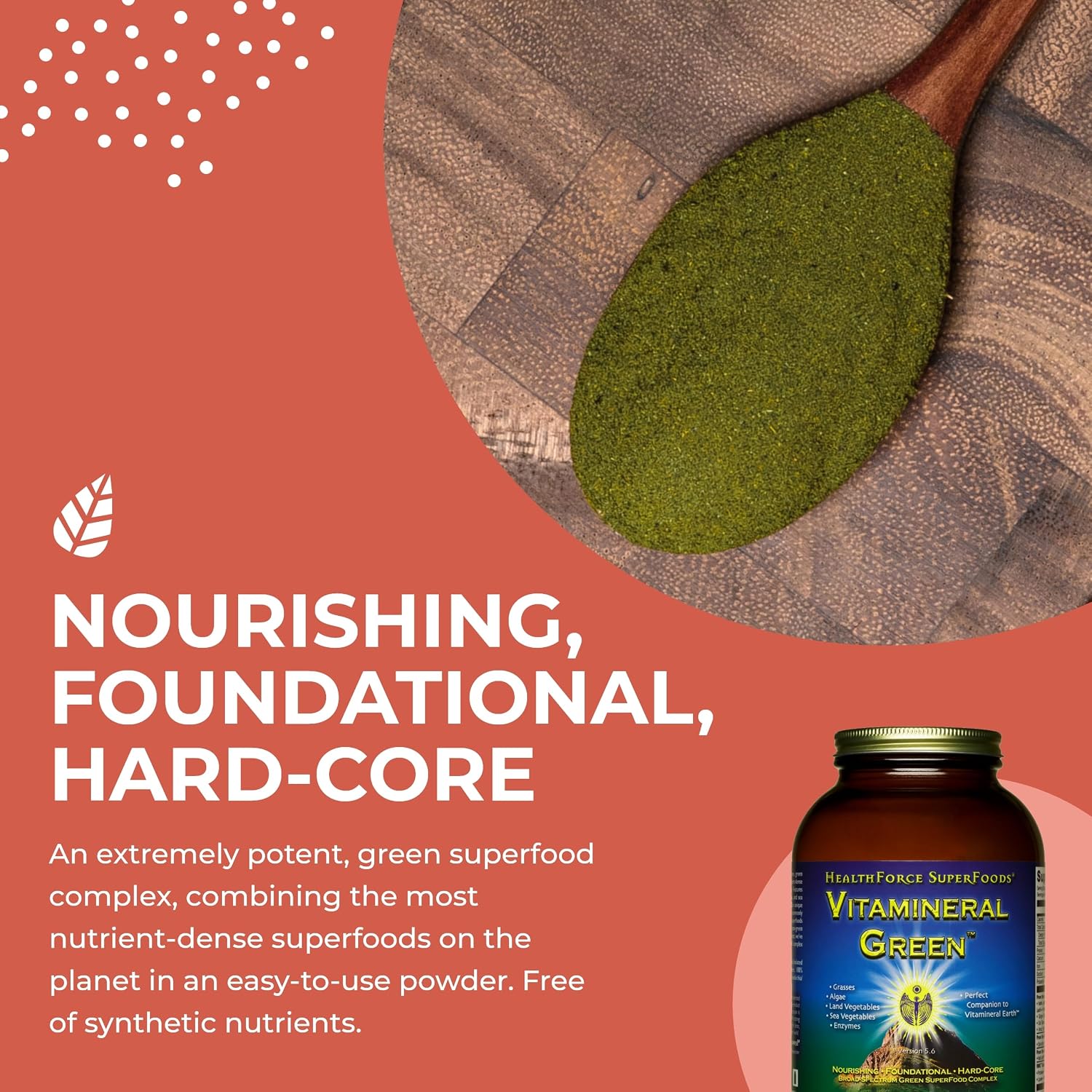 HEALTHFORCE SUPERFOODS Vitamineral Green - Mineral Supplement for Immune & Thyroid Support - Green Powder Supplement with Ingredients from the Land - Gluten-Free & Vegan - 150 Grams