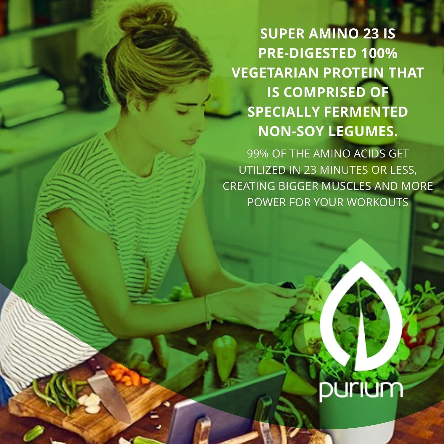 Purium Super Amino 23-150 Vegan Tablets - BCAA & Essential Amino Acid Dietary Supplement, Pre Workout, Recovery Aid