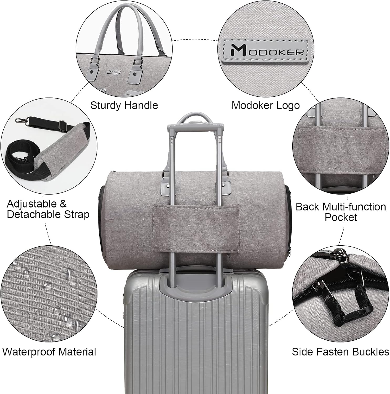 Garment Bags for Travel, 45L Carry on Convertible Garment Duffle bag