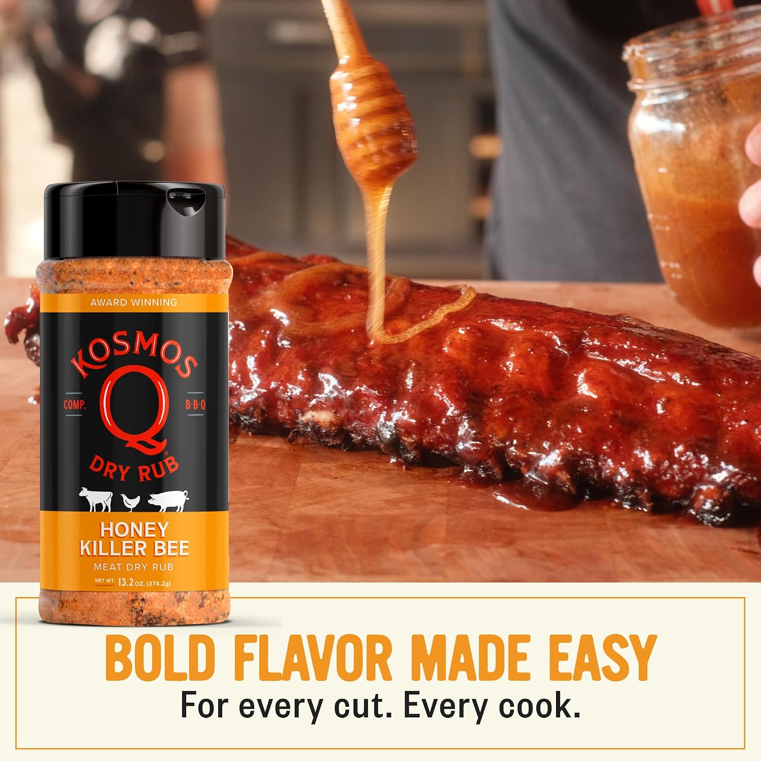 Kosmos Q Hot Dirty Bird BBQ Dry Rub, Spicy Seasoning with Chili Pepper, Brown Sugar, Garlic & Onion for Chicken, Turkey, Ribs, Pork, Dry Rub for Smoking & Grilling Meat, BBQ Spice Blend, 11 Oz Bag