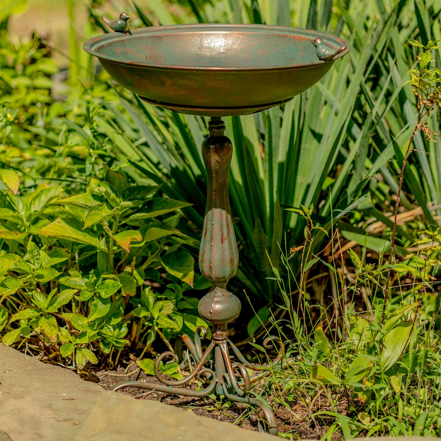 Zaer Ltd. Pedestal Style Birdbath (Blue)