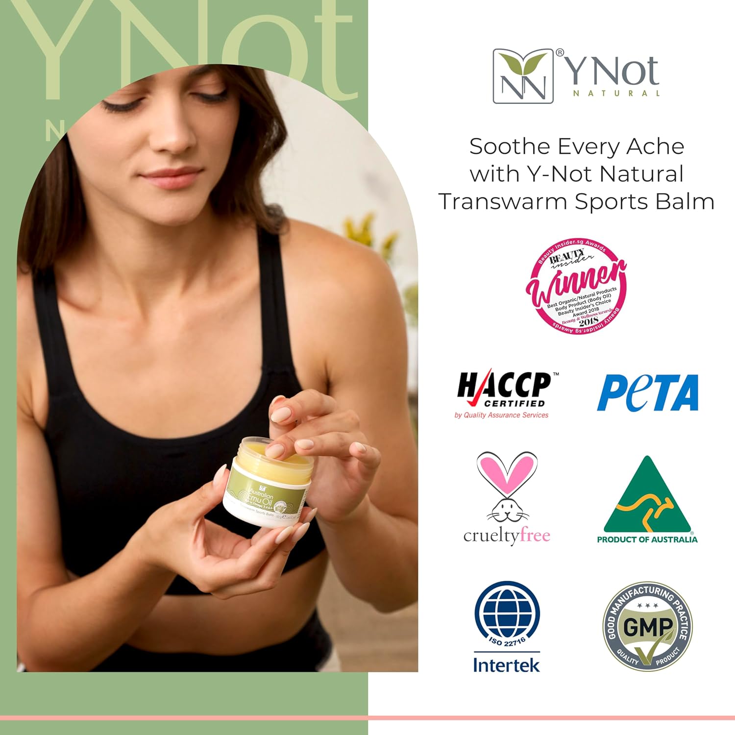 Y Not Natural Warming Muscle & Joint Balm with Emu Oil & Tea Tree – Natural Heat Rub for Post-Workout Muscle Comfort & Stiffness – 50g