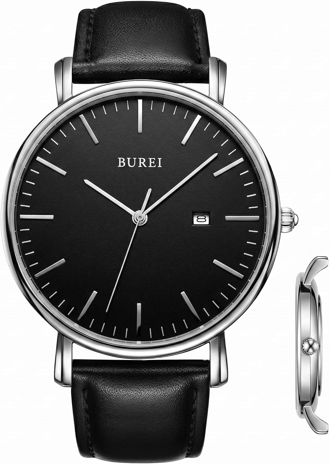 BUREI Men Wrist Watches Fashion Minimalist Thin Analog Quartz Waterproof Watches for Men, Refined Gifts for Men, Boyfriend, Husband, Dad