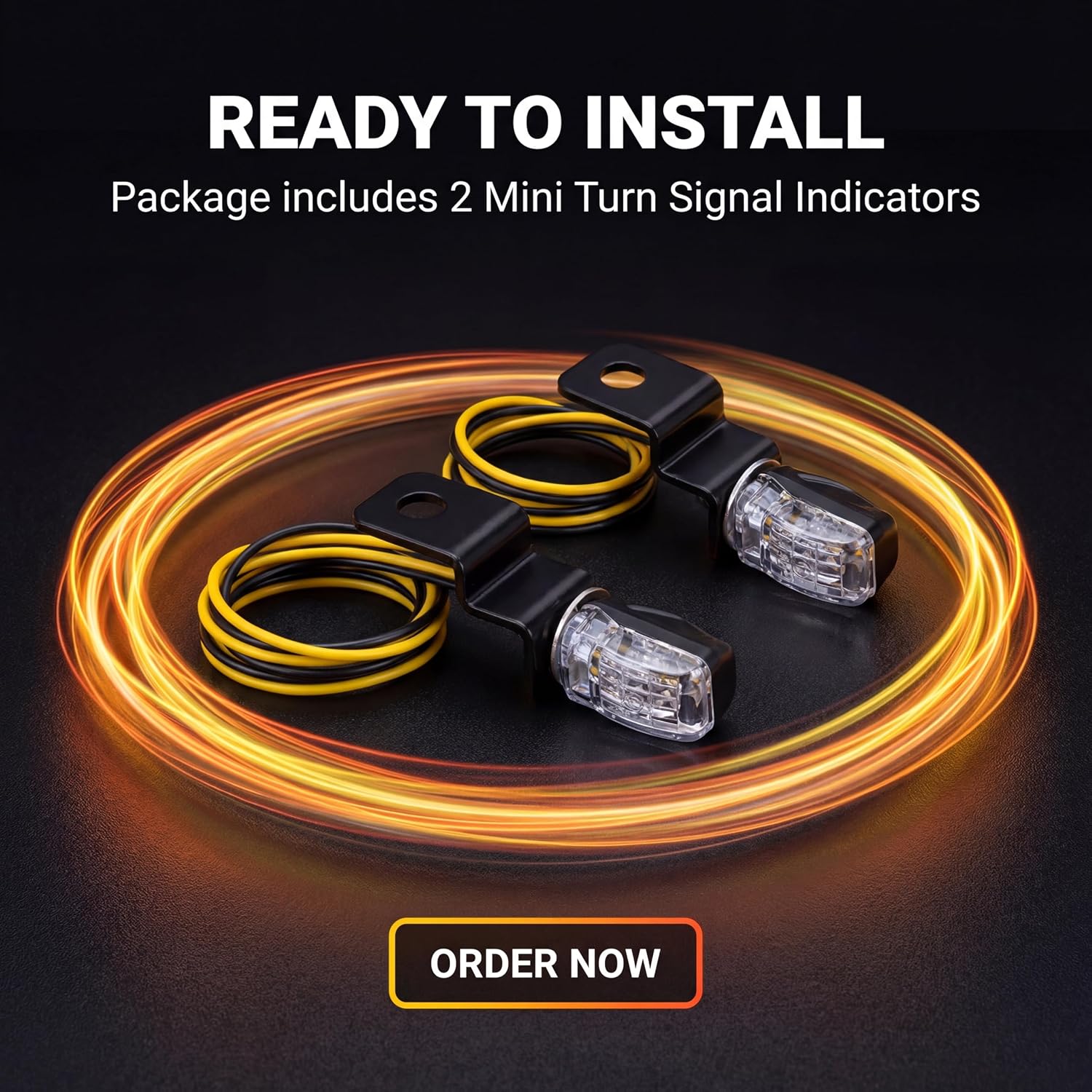 2PCS 12V Universal Motorcycle Mini Flowing LED Turn Signal Blinkers