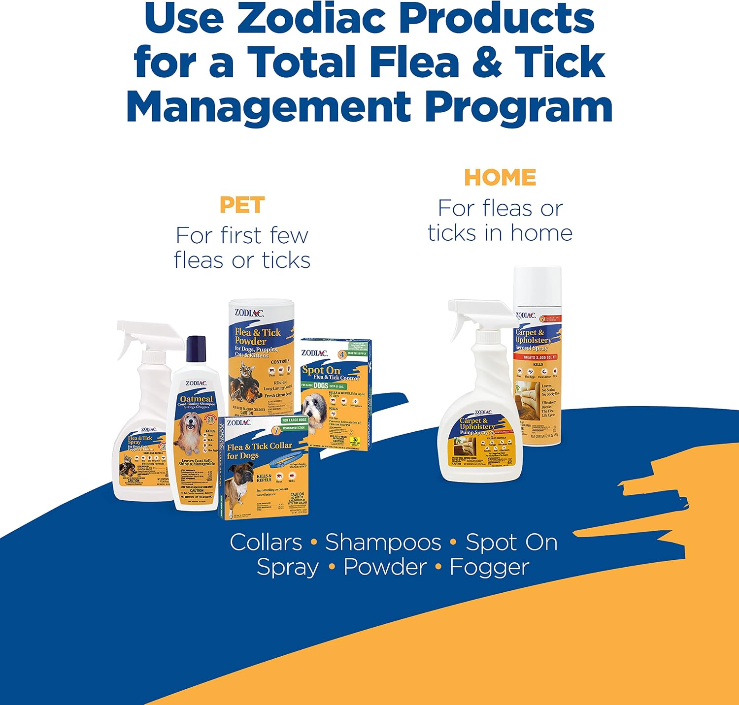 Zodiac Flea & Tick Powder for Dogs, Puppies, Cats & Kittens beige Small | Flea powder for dogs and cats 12 weeks or older; apply weekly for continued flea killer and tick control