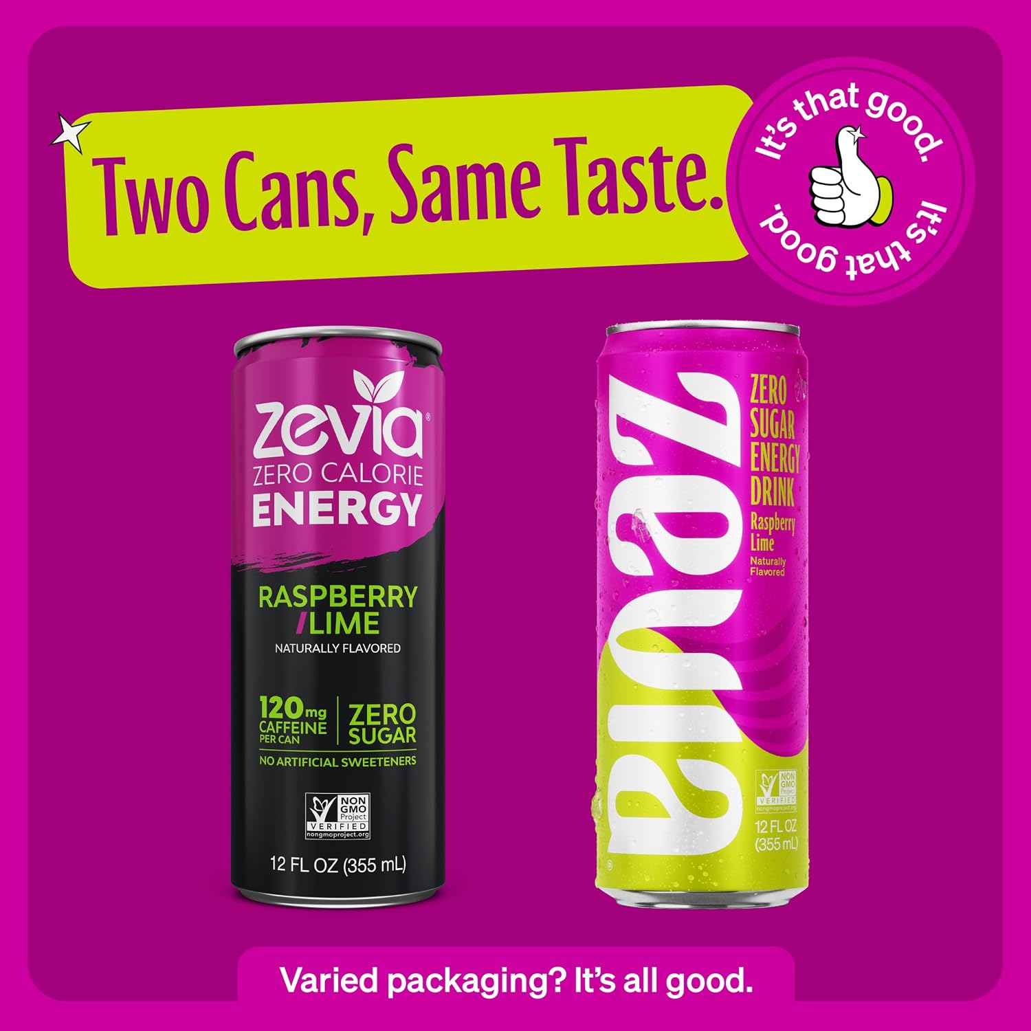 Zevia Zero Sugar Energy Drink, Raspberry Lime, 12 oz Cans (12-Pack) – Naturally Sweetened, Zero Calorie Sugar Free Energy - Non-GMO Project Verified, Gluten-Free, Vegan
