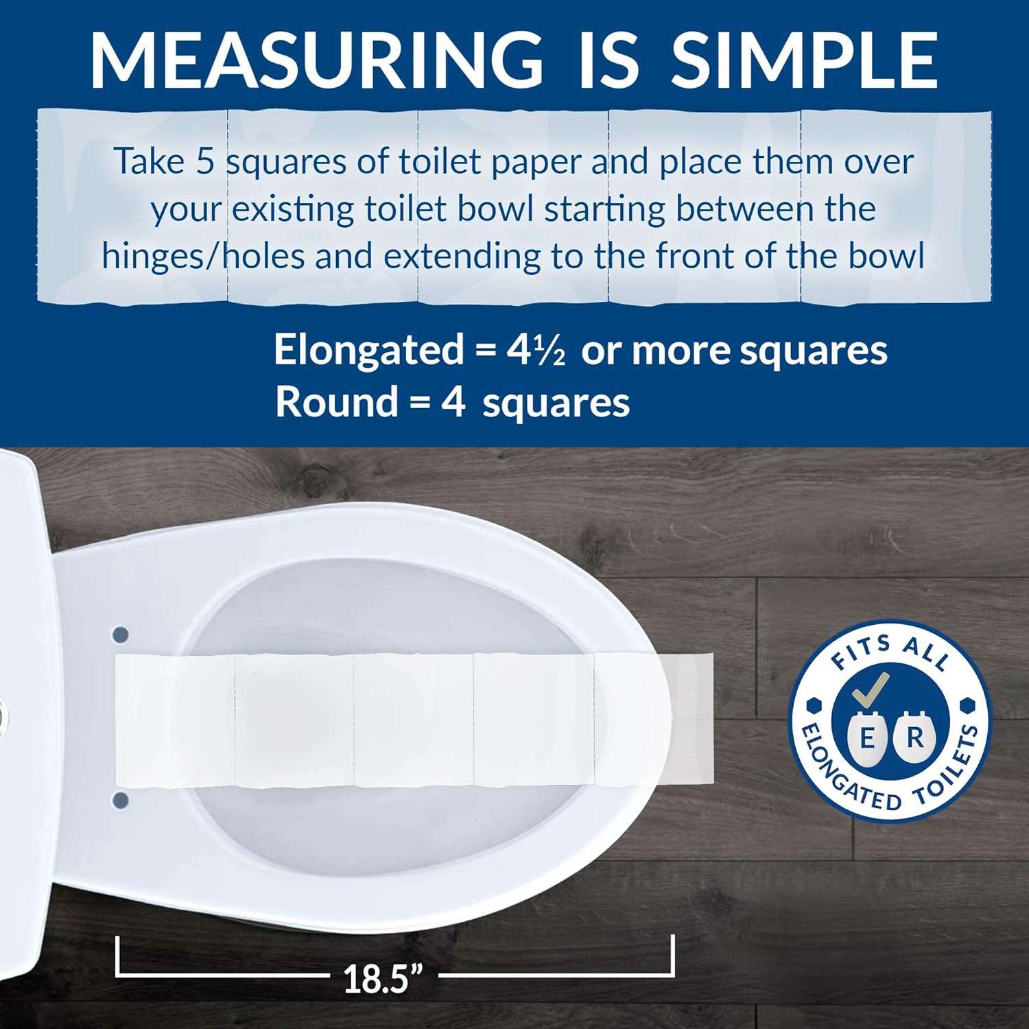 Mayfair Cameron Black Toilet Seat, Non Slip Heavy Duty Wood, Easy Clean, Made in USA, Round