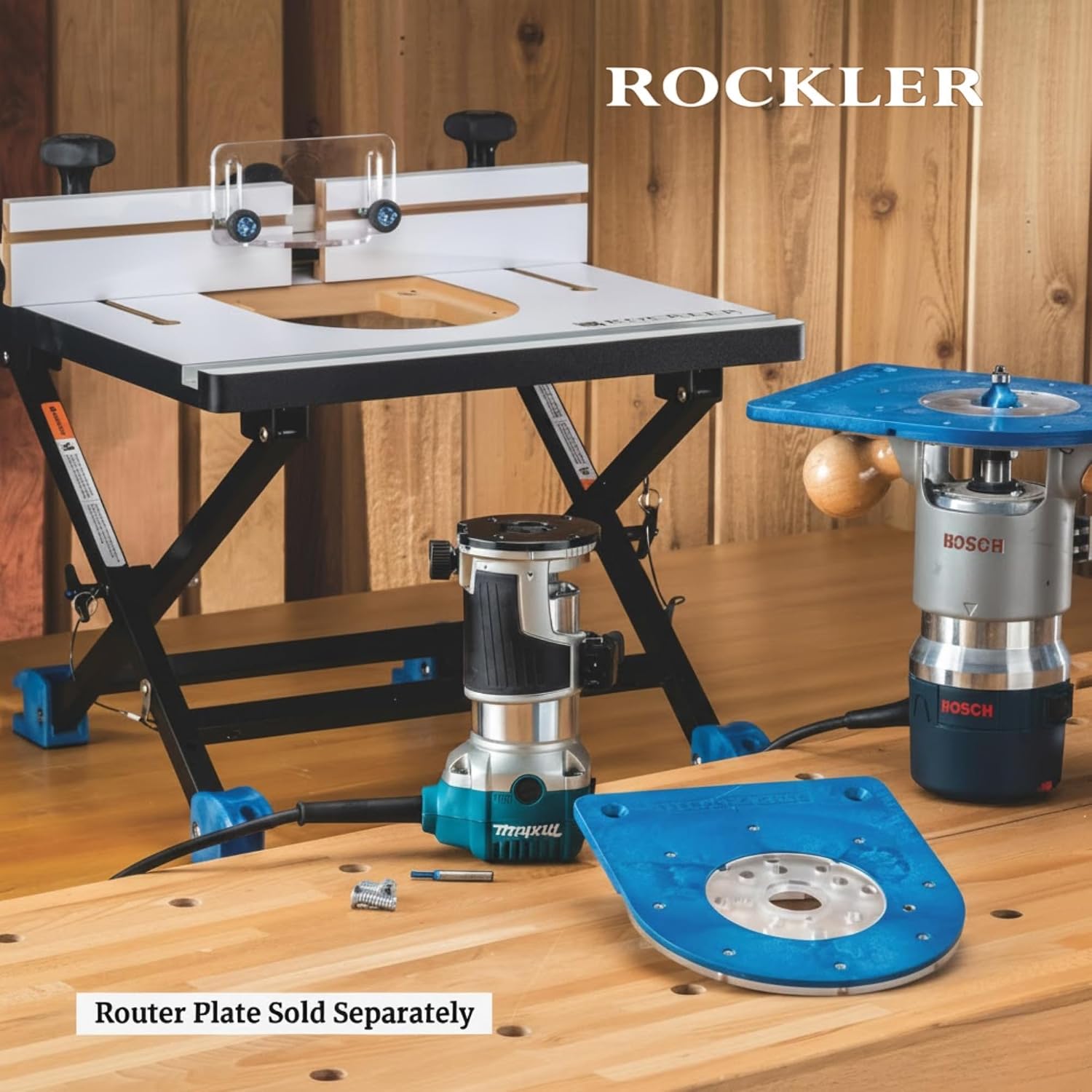 Rockler Convertible Benchtop Table w/ 4 Configurations for Woodworking | Benchtop Router Table – Versatile Routing Station – Router Table –