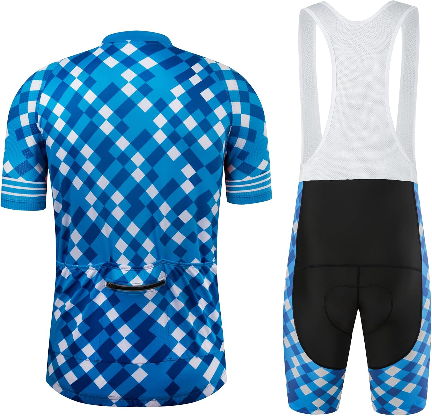 Coconut Ropamo CR Men's Cycling Jersey Set Road Bike Jersey Zipper Pocket Bib Shorts with 4D Padded Cycling Clothing Set
