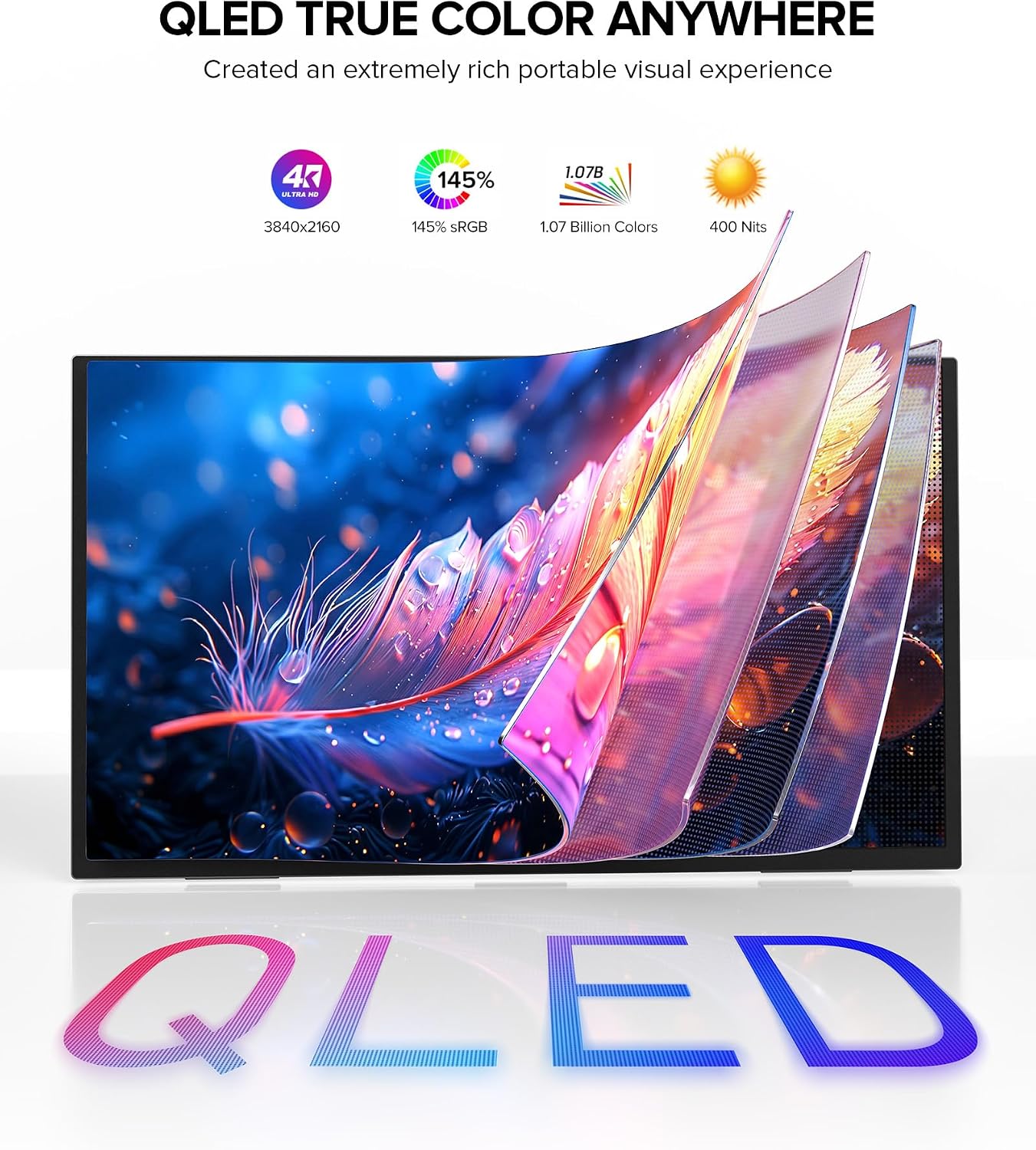 UPERFECT 18.5" 120Hz Portable Monitor, 125% sRGB Large Gaming Monitor