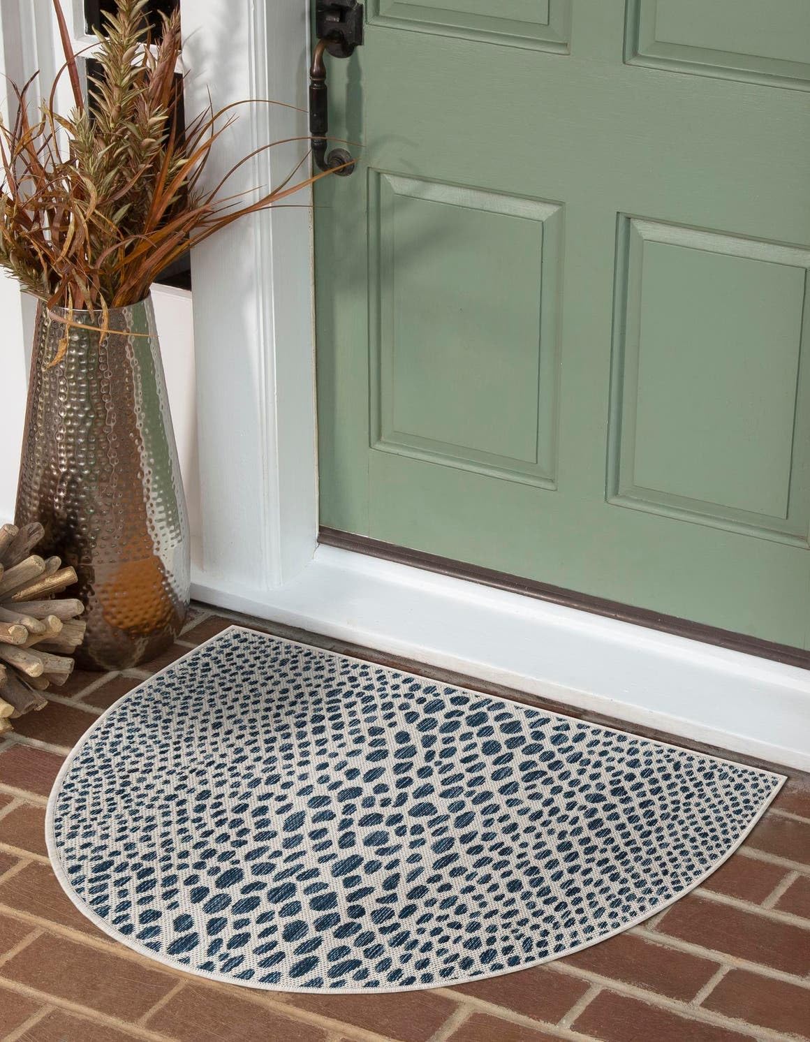 Unique Loom Outdoor Collection Area Rug - Cape Town (9' x 12' Rectangle, Blue/Ivory)