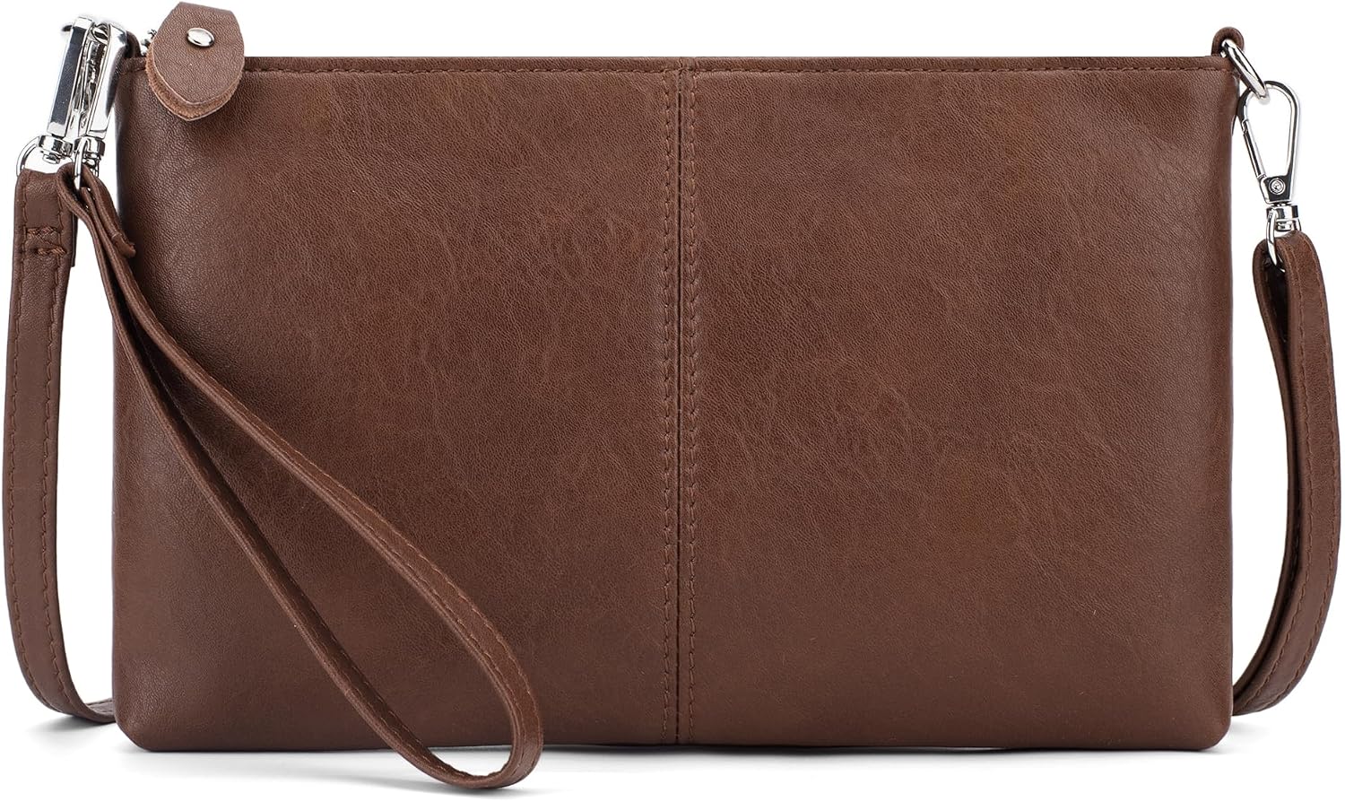 befen Genuine Leather Small Crossbody Bags for Women Wristlet Wallet Purses | Real Leather, RFID Blocking Card Slots, Wristlet Strap, Clutch Purse, Fit iPhone 17 Pro Max, Leather Handbags