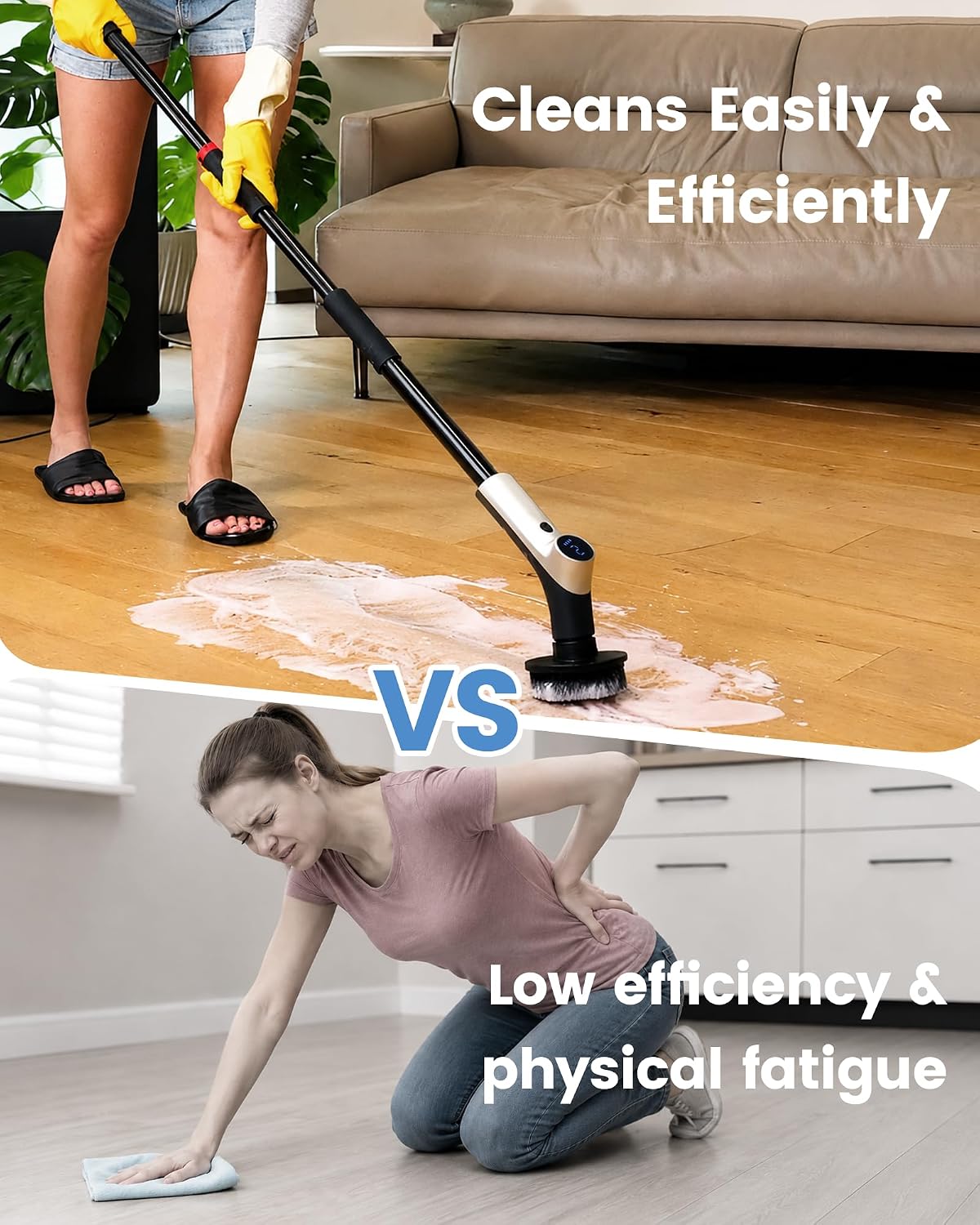 Electric Spin Scrubber IPX7 Waterproof Shower Scrubber with 7 Brush Heads | 2.5N·m Torque Power Scrubber for Bathroom Grout Tile Bathtub Cleaning