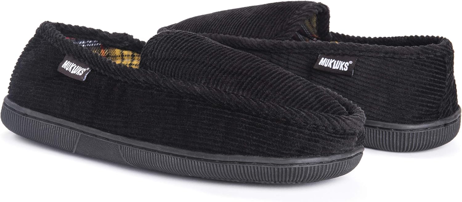 Muk LUKS Men's Corduroy Moccasin with Flannel Lining