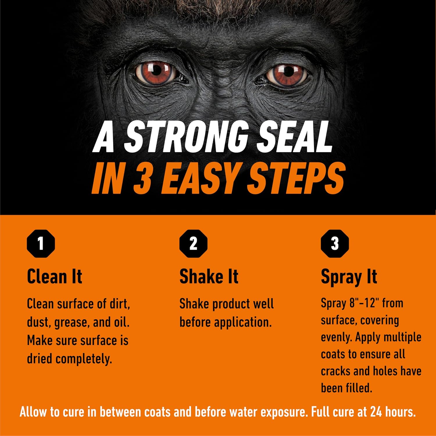 Gorilla Waterproofing Spray, Black, 16 oz, Flexible Rubberized Sealant