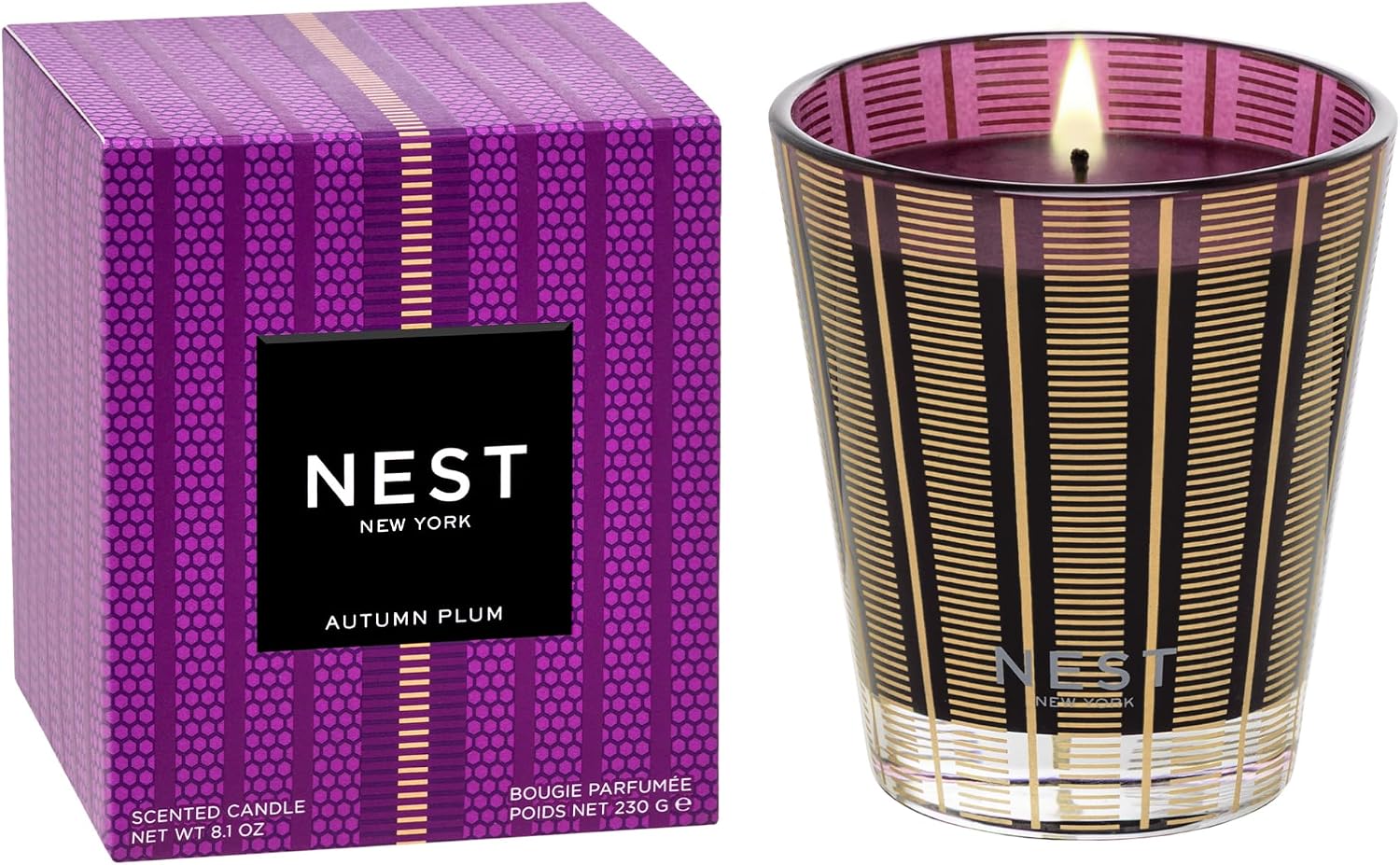 NEST New York Scented Classic Candle, Pumpkin Chai - 8.1 oz - Up to 60-Hour Burn Time - Reusable Glass Vessel