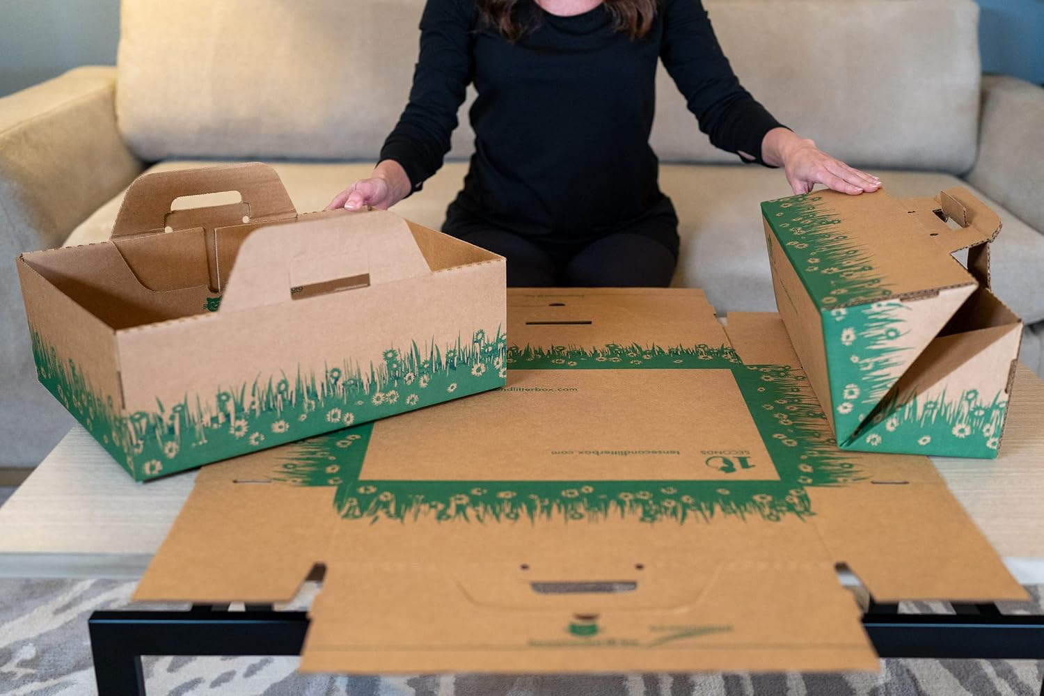 Disposable Ten Second Litter Boxes for Kitty/Cats. Made in the USA. Biodegradable Solution for Quick and Easy Disposal. Made of Recyclable Material. (8-Pack)