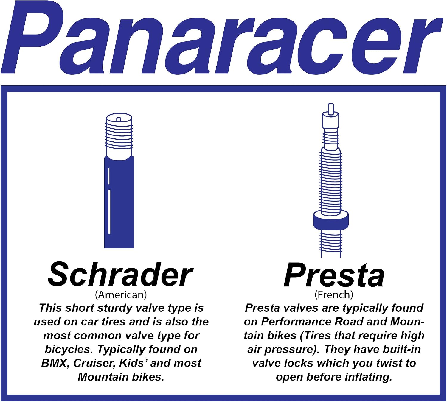 Panaracer Bicycle Tubes Presta Valve in Singles and Pairs